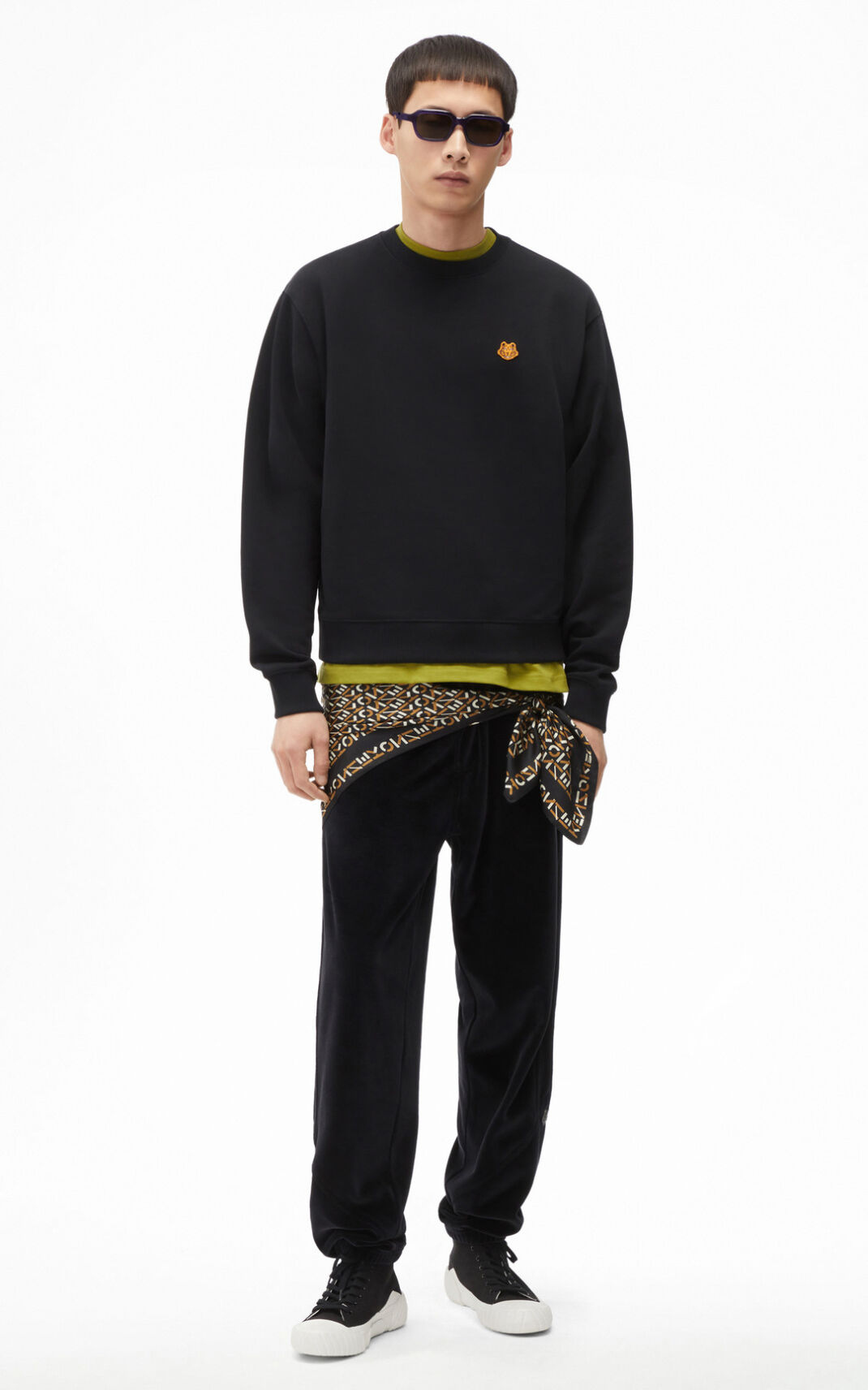 Kenzo Tiger Crest Sweatshirt Erkek Siyah | 6203-PJHXV